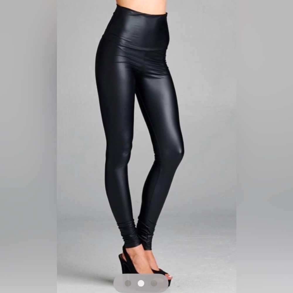 Cherish faux leather high waist pants size medium
